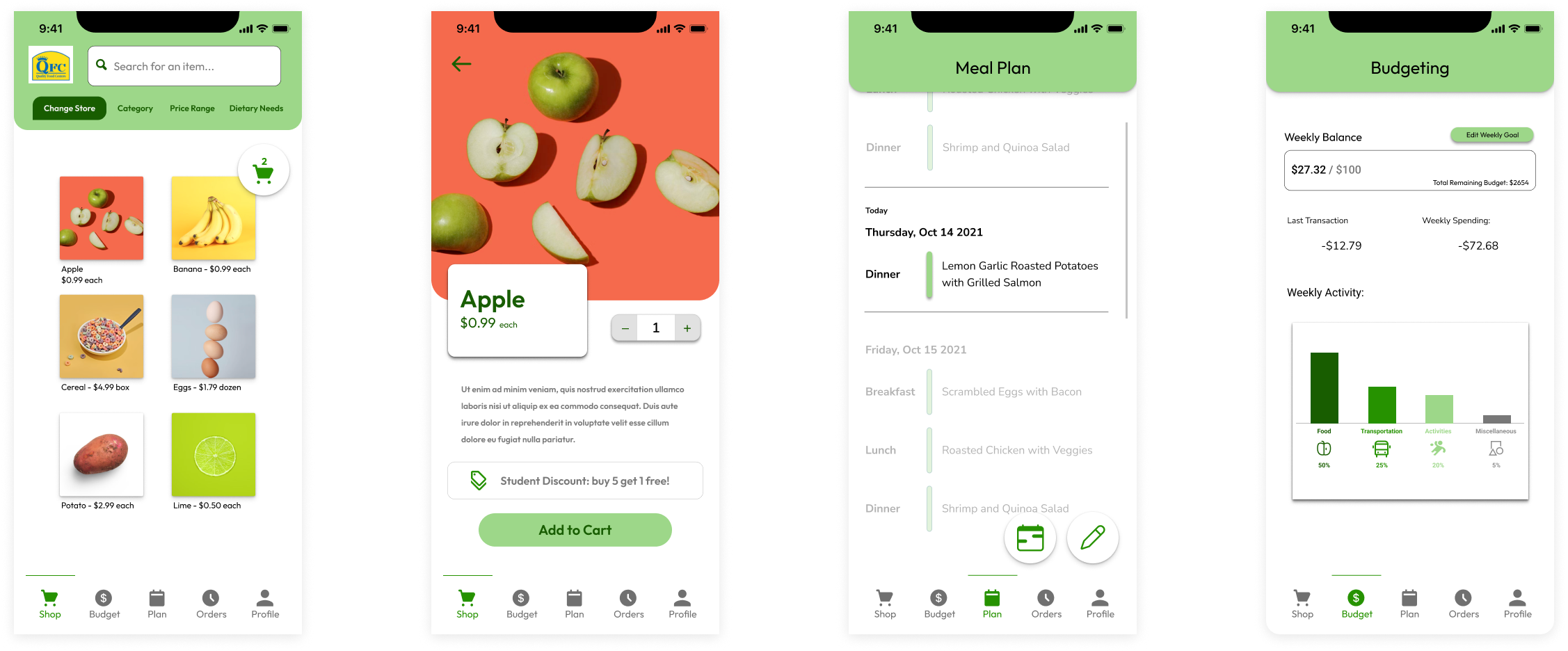 First Round of Interations Wireframes